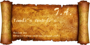 Tamás András névjegykártya